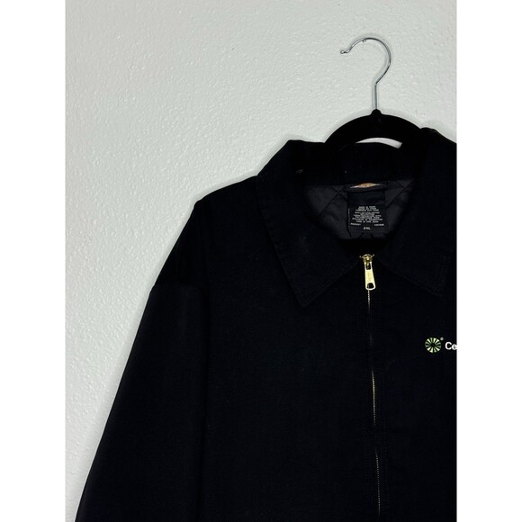 Vintage Dickies Jacket Mens 2XL Black Canvas Zip Work Eisenhower Bomber Mechanic - Picture 2 of 16